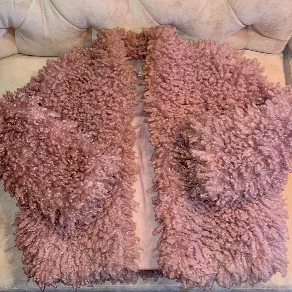 Shaggy blush pink coat